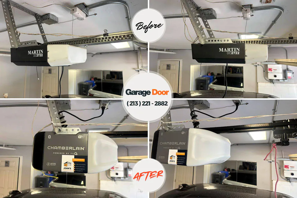 Before and after: garage door repair Bay Minette, AL